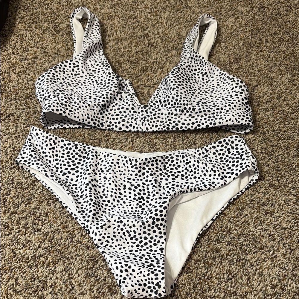 SHEIN Black and White Polka Dot Bikini